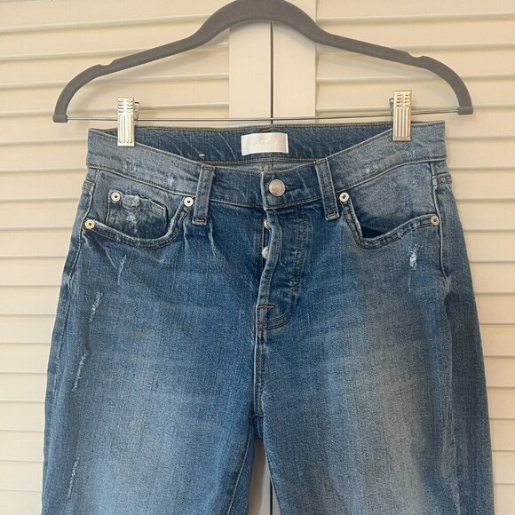 7 For All Mankind jeans 26 Josefina denim light wash distressed button fly - Picture 3 of 13